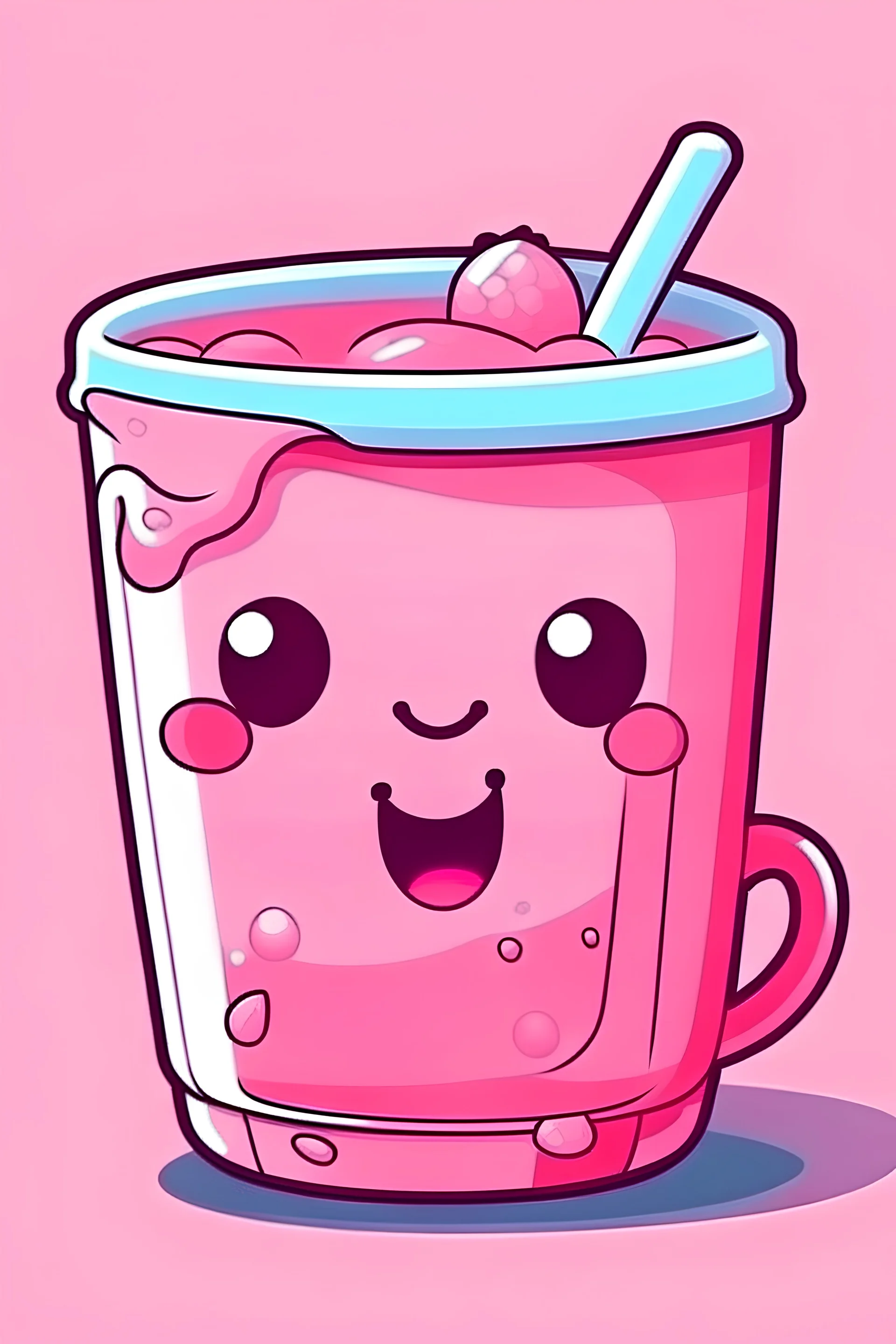 cartoony pink drink with uwucafe on the plastic cup