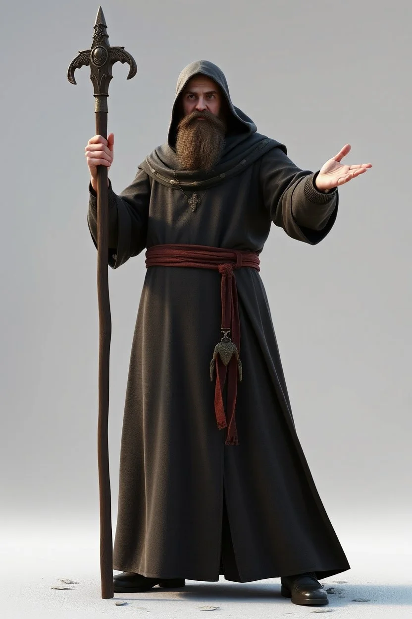 russian monk ,3d model, t-pose, full length