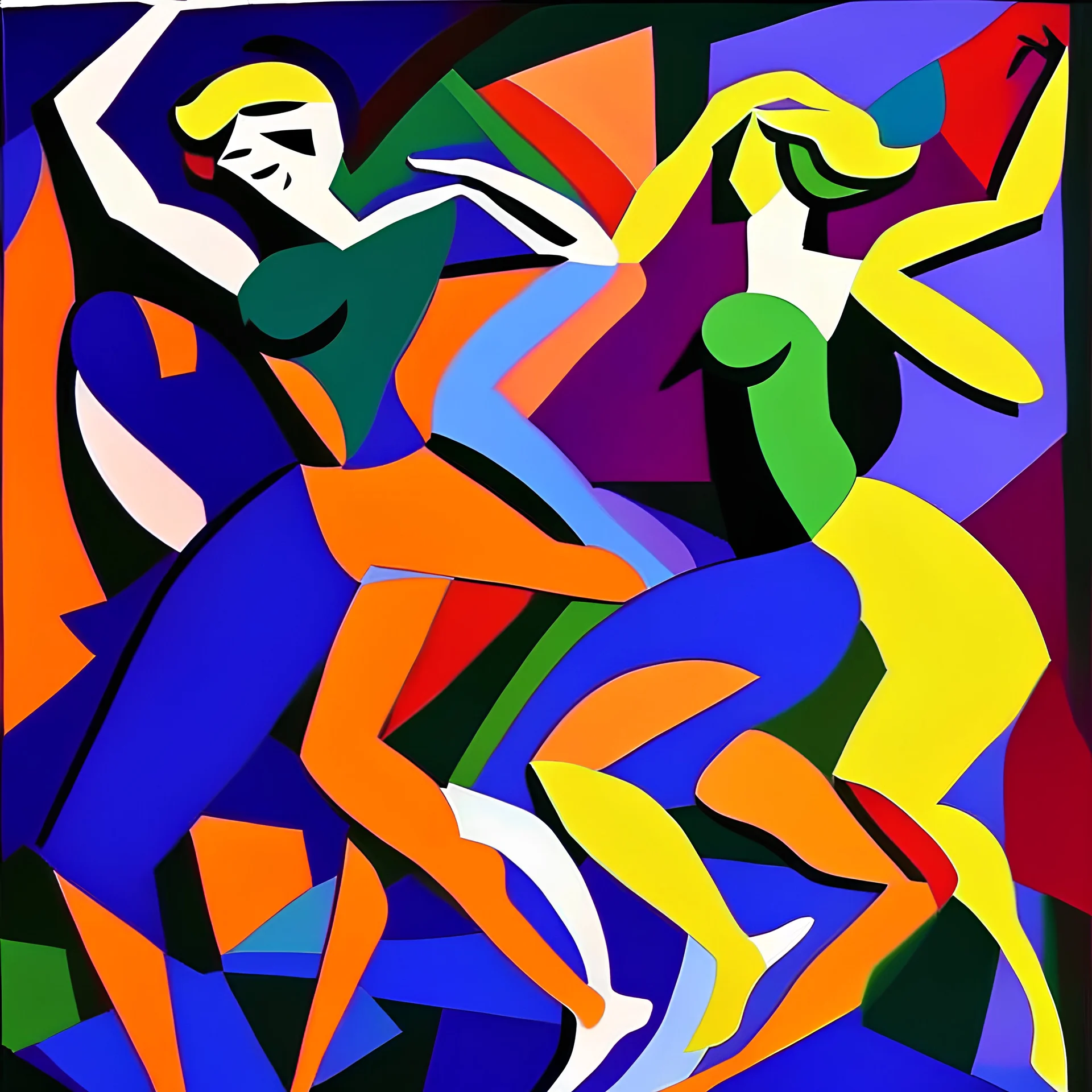 Give me a painting inspired by Henri Matisse's dance painting.