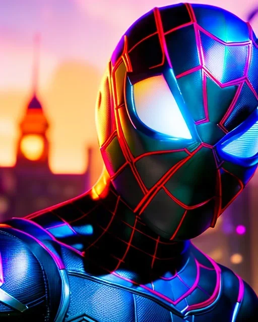 mavel's miles morales, comic book, highly detailed, hyper-detailed, beautifully color-coded, insane details, intricate details, beautifully color graded, Cinematic, Color Grading, Editorial Photography, Depth of Field, DOF, Tilt Blur, White Balance, 32k, Super-Resolution, Megapixel, ProPhoto RGB, VR, Halfrear Lighting, Backlight, photorealistic rendering