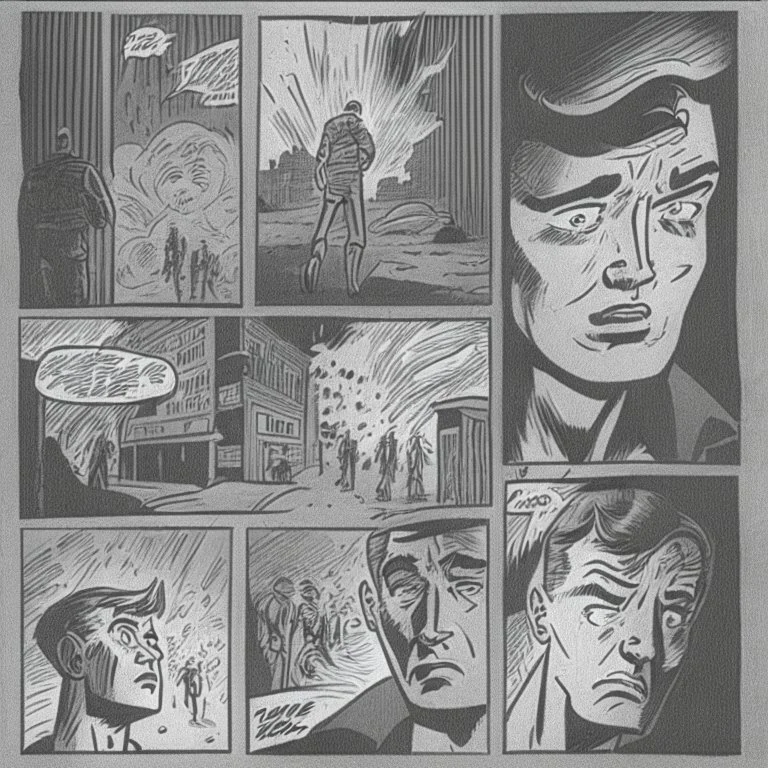 A handdrawn comic book page