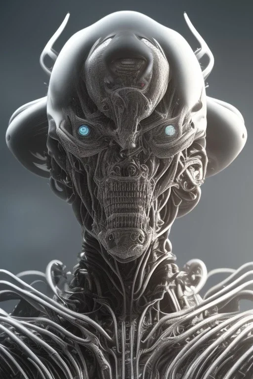 evil berserker, alien, tron, bitcoin eyes, 8k, finely detailed, photo realistic, hr giger