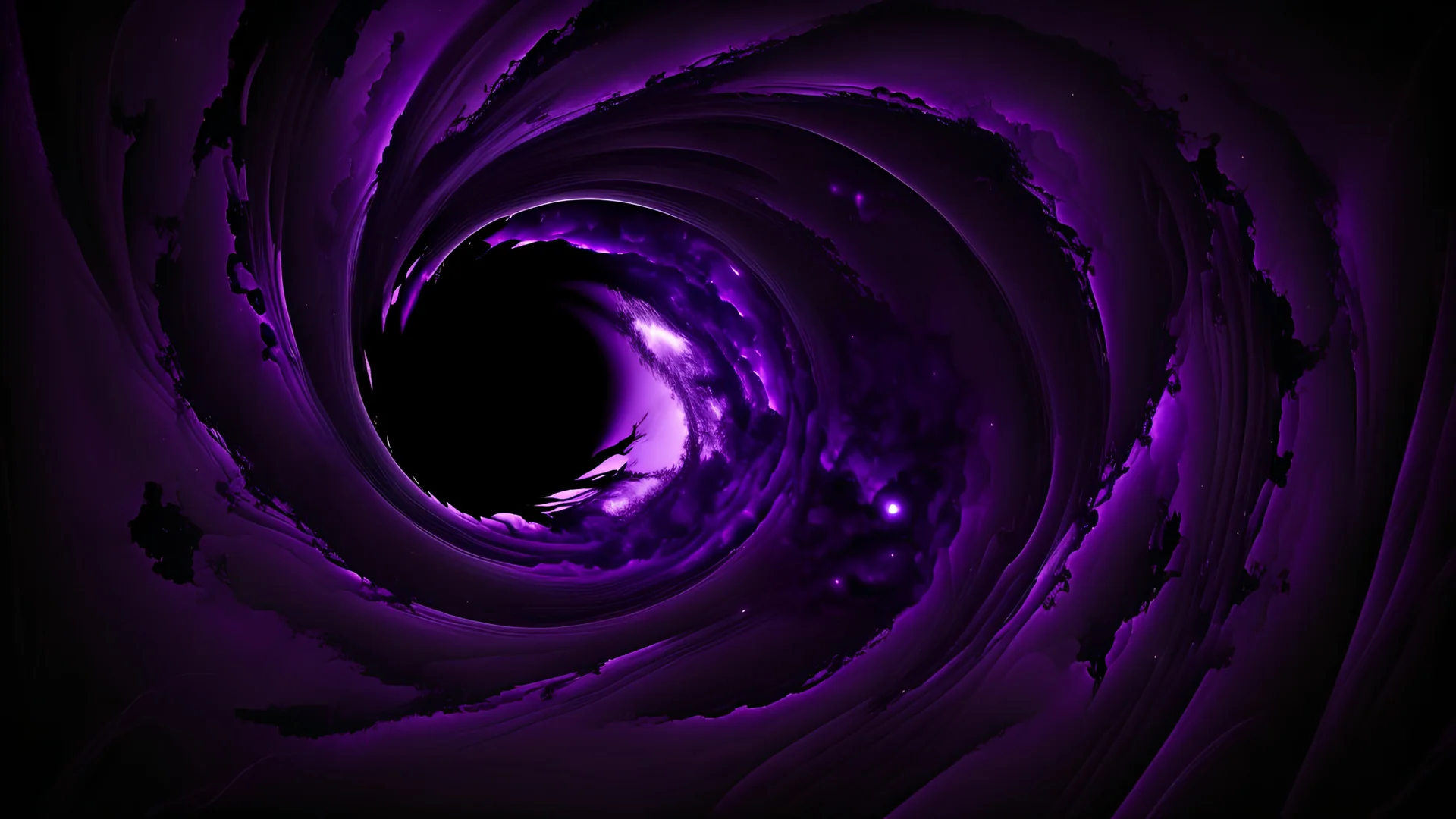 a picture fo the black whole , in purple ish colour