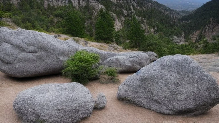 large rocks and small rocks