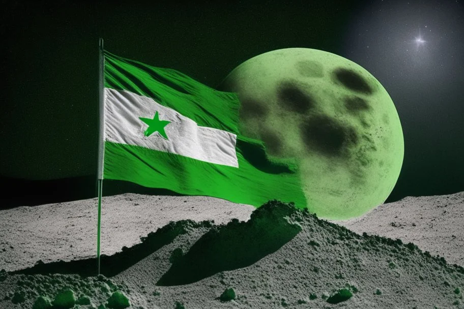 "green Chilean flag" on the moon