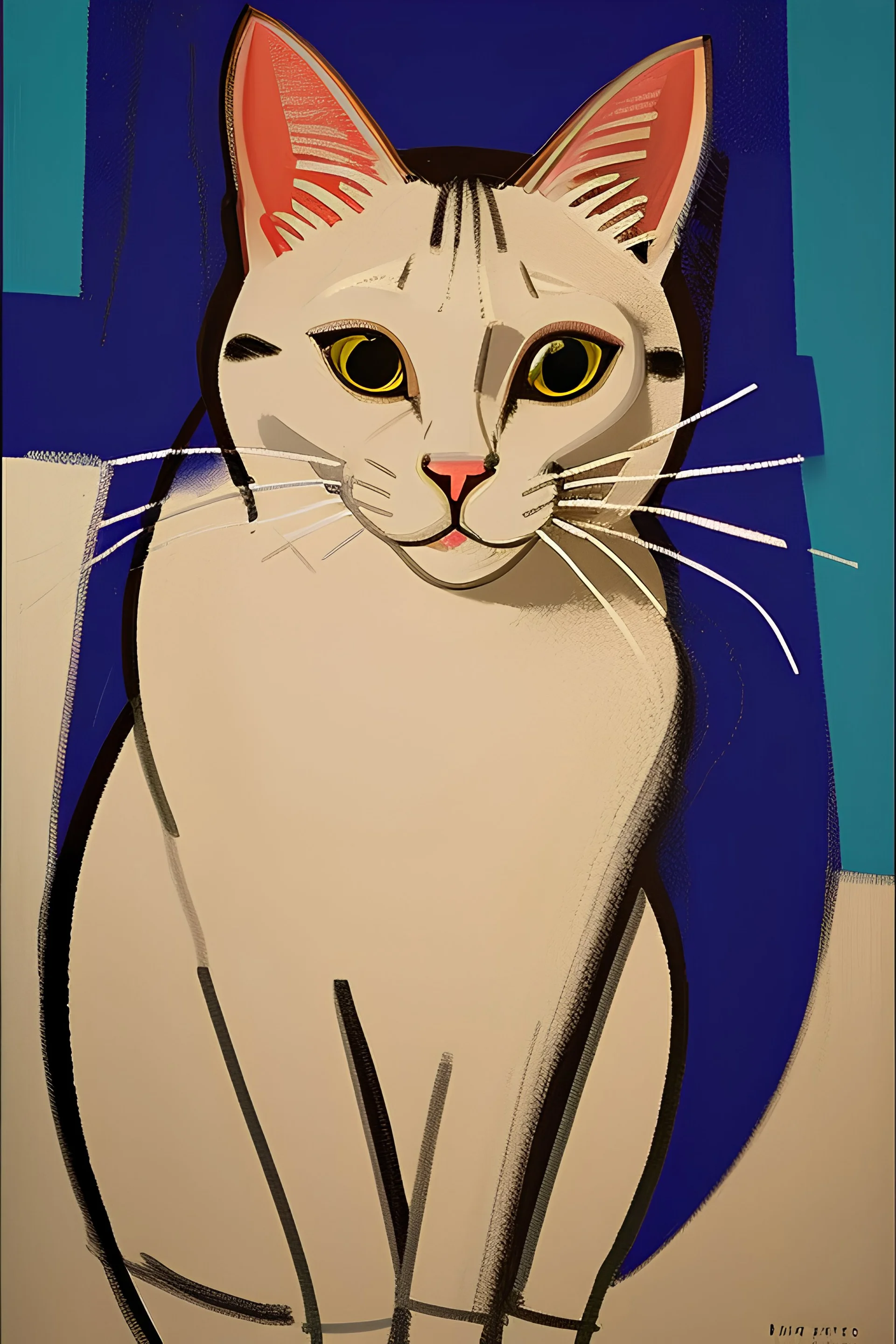 portrait of a cat by picasso