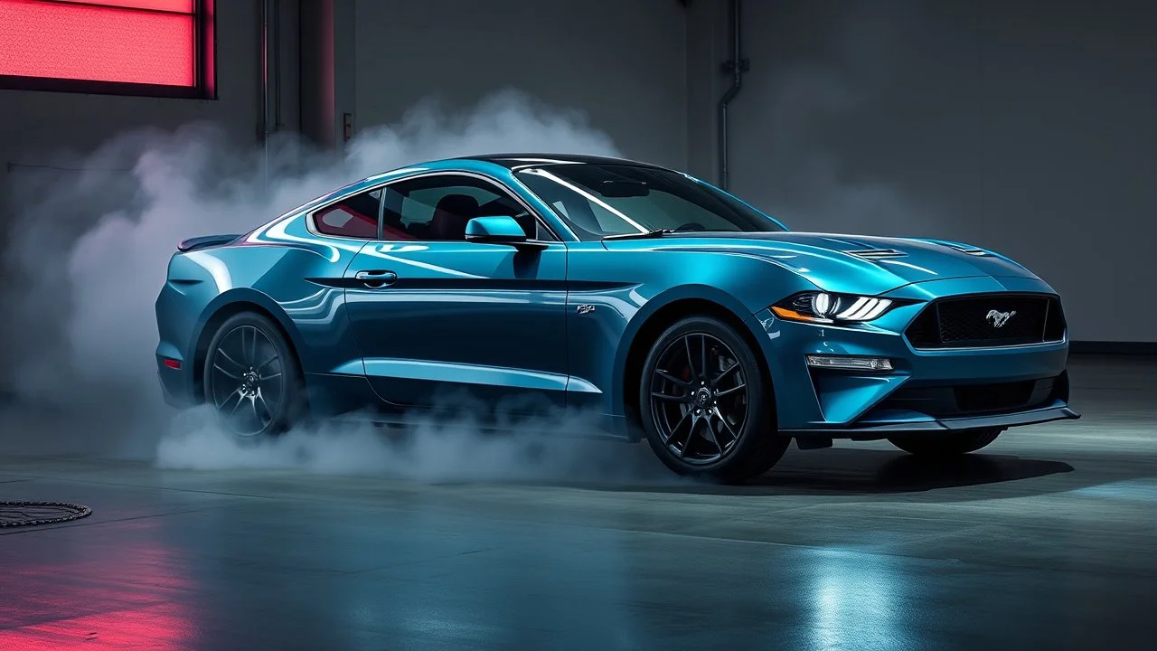 time machine made out of a 2020s ford mustang