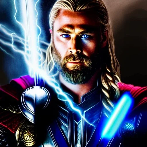 ultra detailed fullbody DRAWING Thor with Mjolnir ,extremely detailed digital painting, intrincate, intense stare, extremely detailed face,crystal clear Big Glowing eyes, mystical colors , perfectly centered image, perfect composition, rim light,extremely sharp detail, finely tuned detail, beautiful lighting, 8k, stunning scene, raytracing, anatomically correct, in the style of robert e howard and Ken Kelley and Ohrai Noriyoshi and Simon Bisley and tomzj1