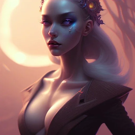 a portrait of a beautiful vampire, art by lois van baarle and loish and ross tran and rossdraws and sam yang and samdoesarts and artgerm, digital art, highly detailed, intricate, sharp focus, Trending on Artstation HQ, deviantart, unreal engine 5, 4K UHD image