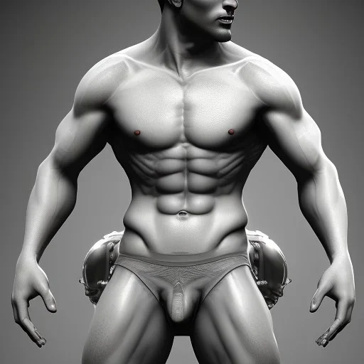 A man in briefs, volumetric lighting, intricate details, realistic style,