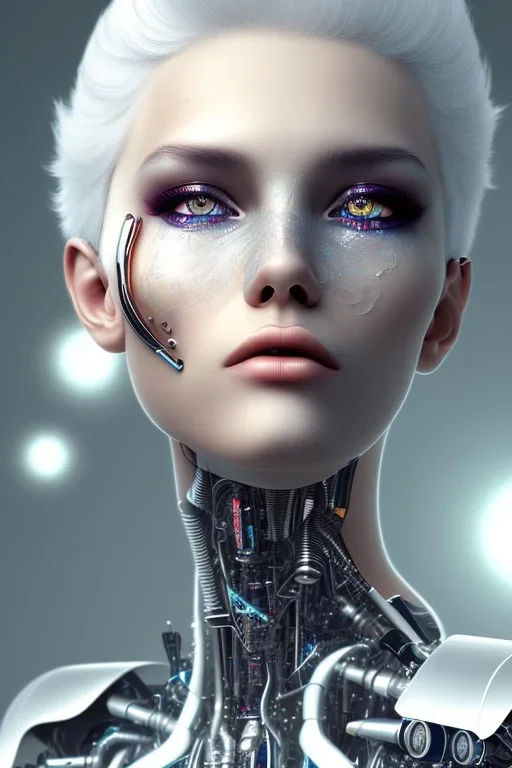 cyborg, white hair, sexy, perfekt, real, dream