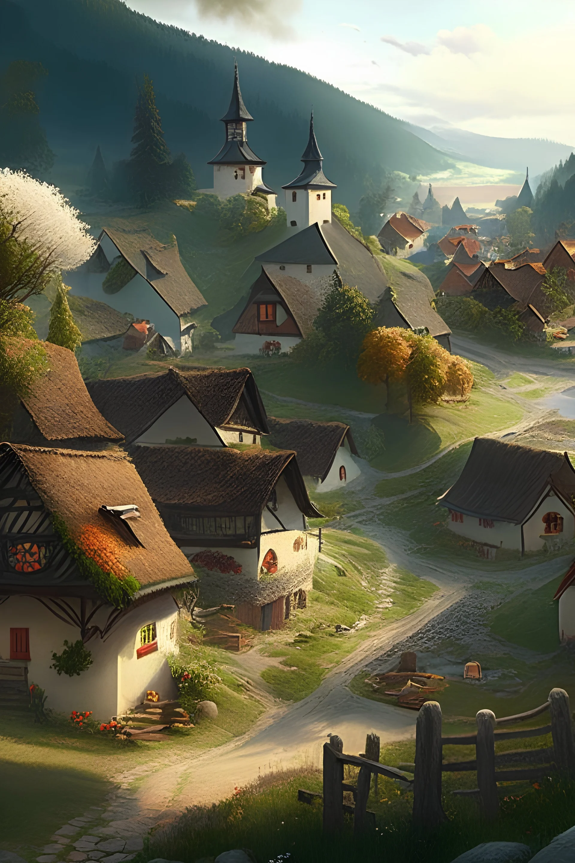 A village with charming scenery