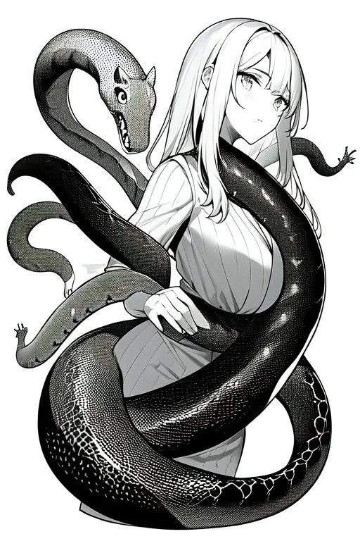 lots of snakes, greyscale