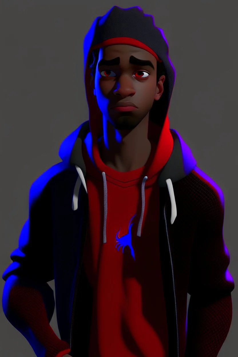 Spiderman into the spider verse tarzı bir erkek karakter