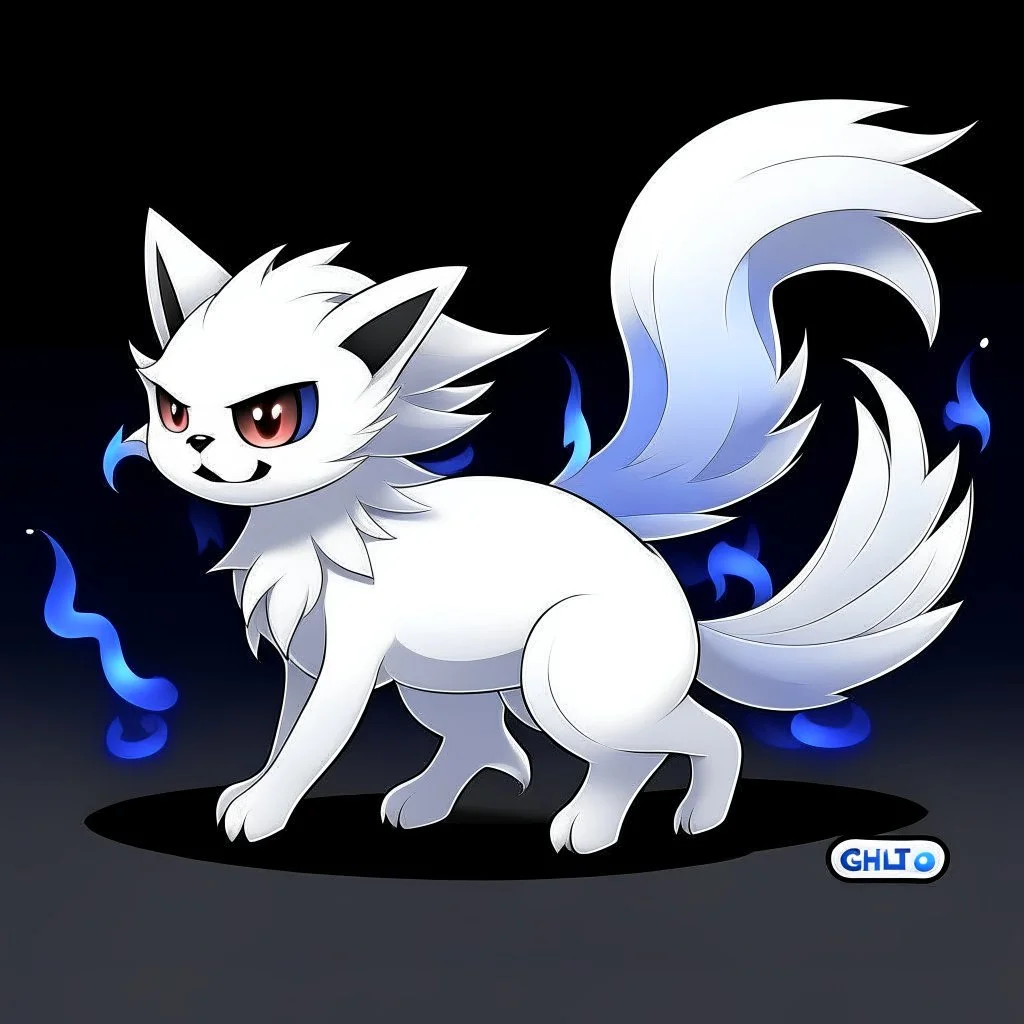 Create a ghost feline in the pokémon style