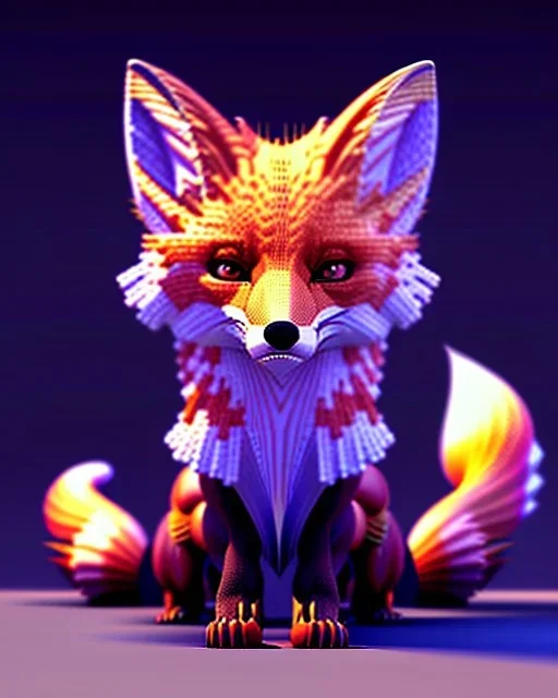 clean art of a cute fantasy fox creature, soft lighting, soft pastel gradients, high definition, blender 3d