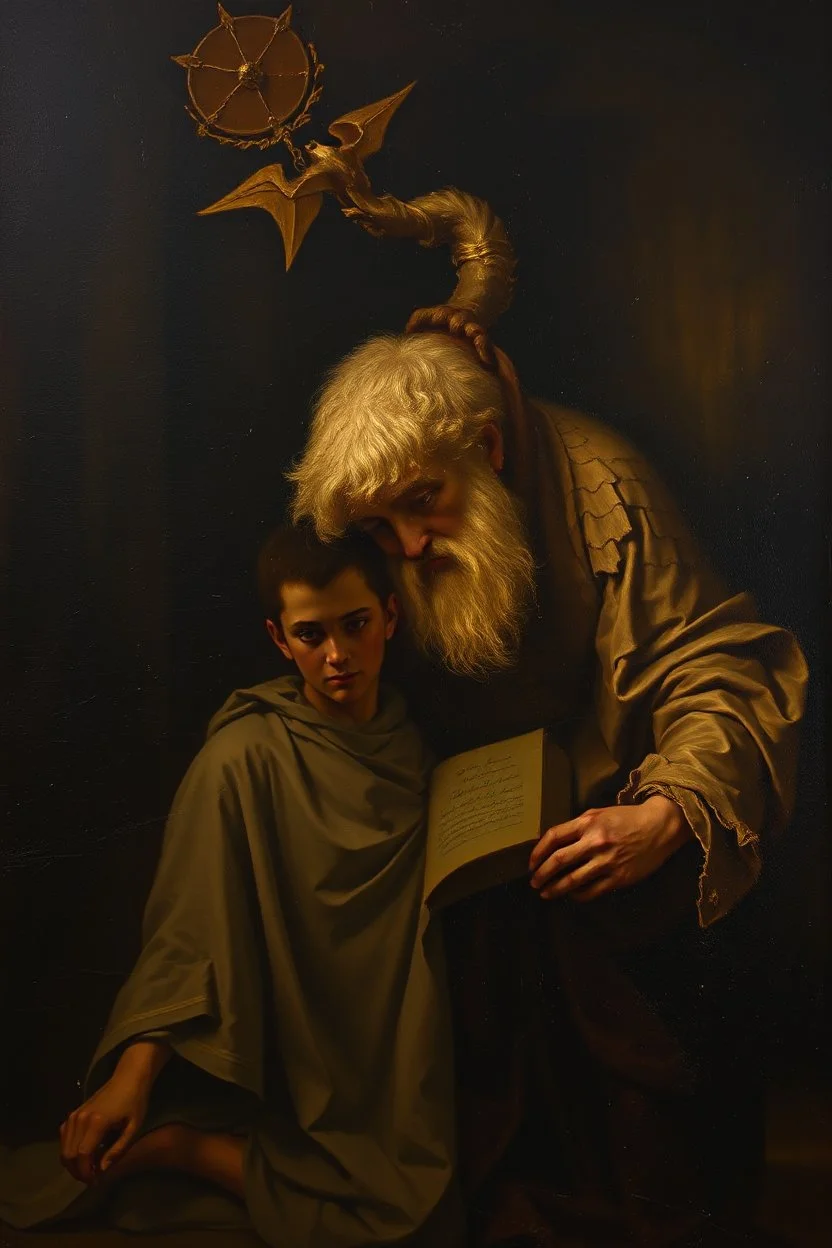 master oil painting by Rembrandt,The truths you seek are yours alone to keep. I am but echo, shadow, whispered name— You are the one who plays the greater game. The gods of old still hunger in the void, But you, Klein Moretti, cannot be destroyed. Not wholly. Not while one soul calls you friend, Not while this story races toward its end.