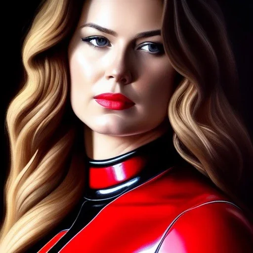 Ultra detailed fullbody Portrait in oil on canvas of beautiful Marvel`s Sharon Carter, wearing skintight REd and black latex suit ,extremely detailed digital painting, intrincate, intense stare, extremely detailed face,crystal clear Big Glowing eyes, mystical colors ,perfectly centered image, perfect composition, rim light, beautiful lighting, 8k, stunning scene, raytracing, anatomically correct, in the style of robert e howard and Ken Kelley and Ohrai Noriyoshi and Simon Bisley and tomzj1