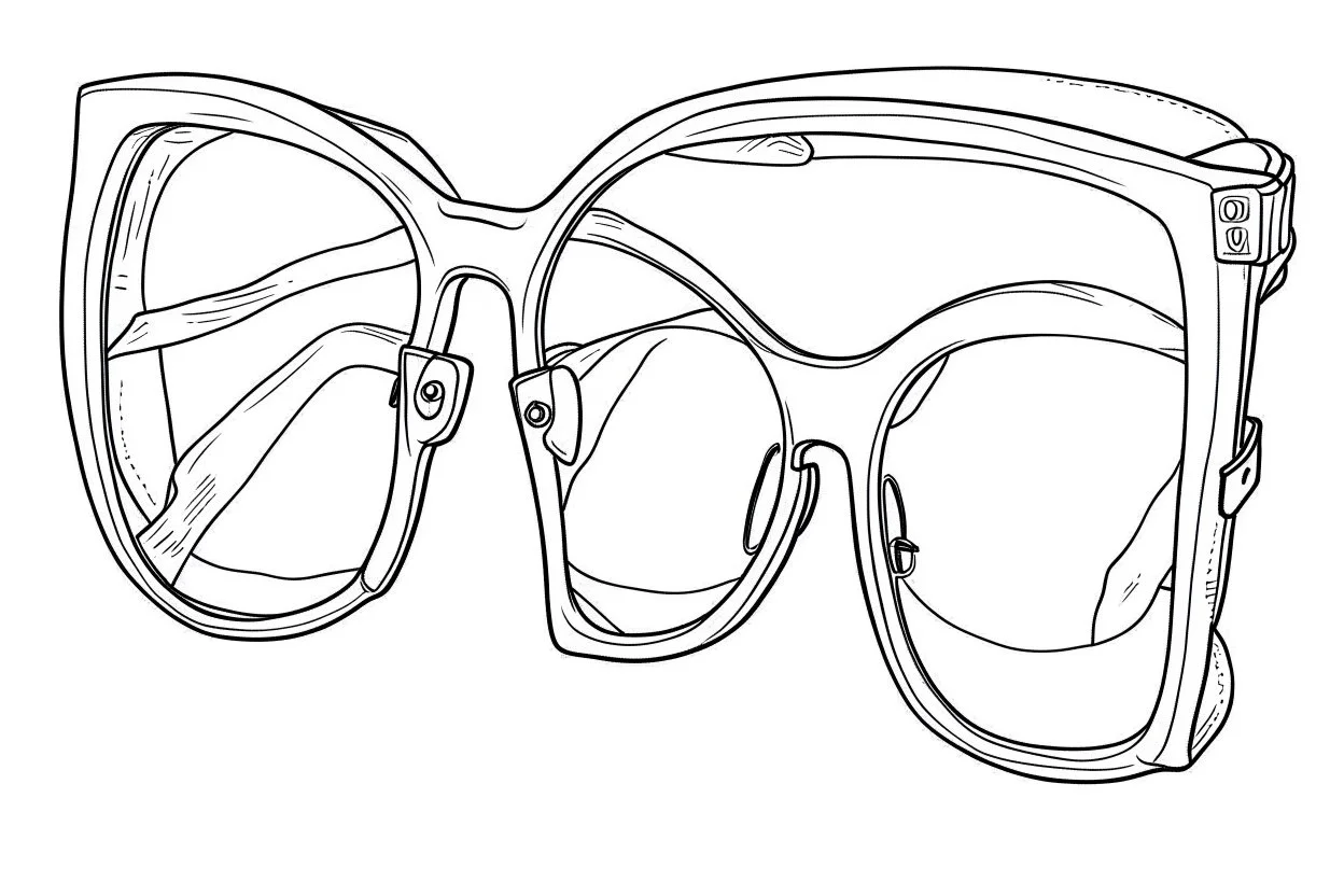 Glasses coloring page