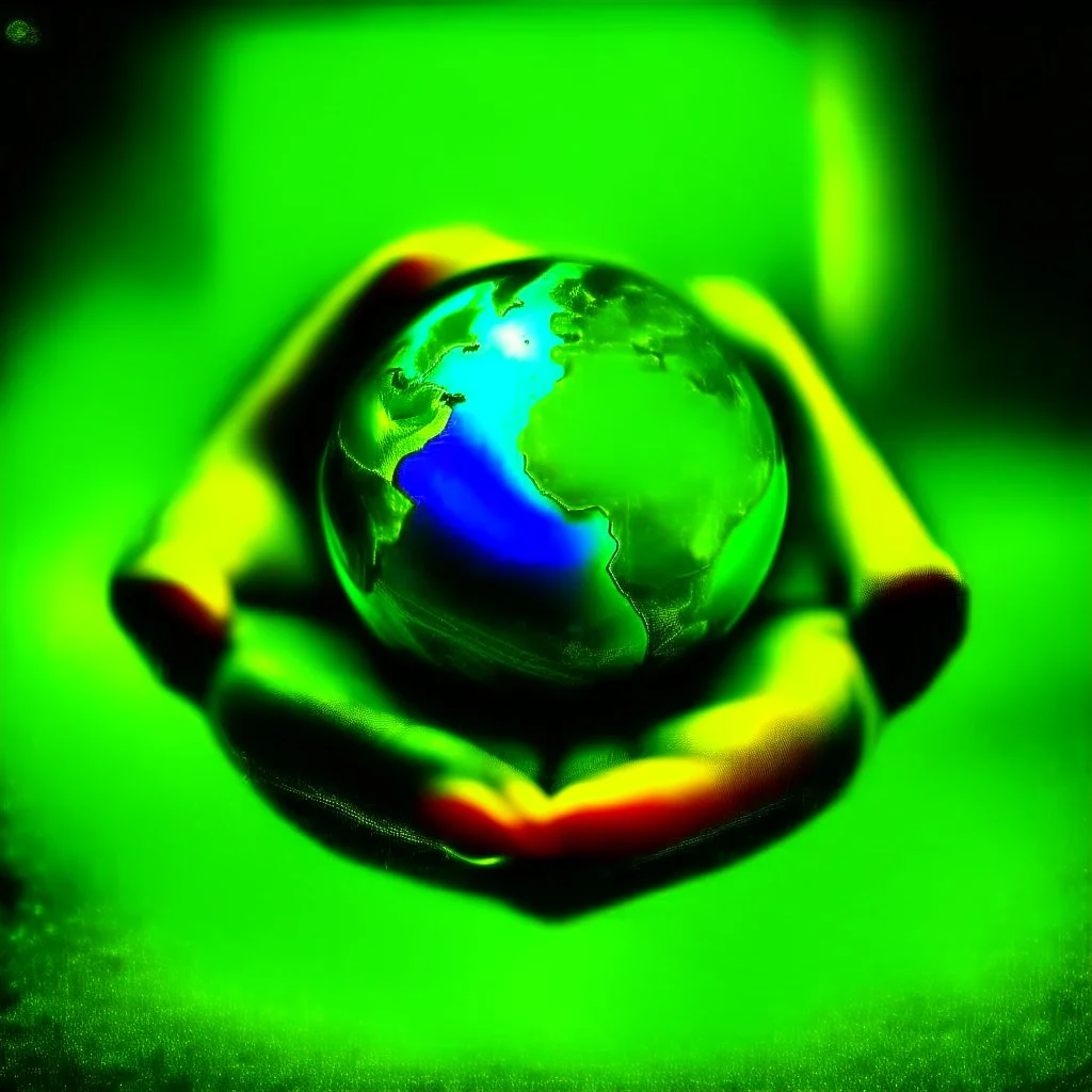 promise the world, green and blue colors, photo quality