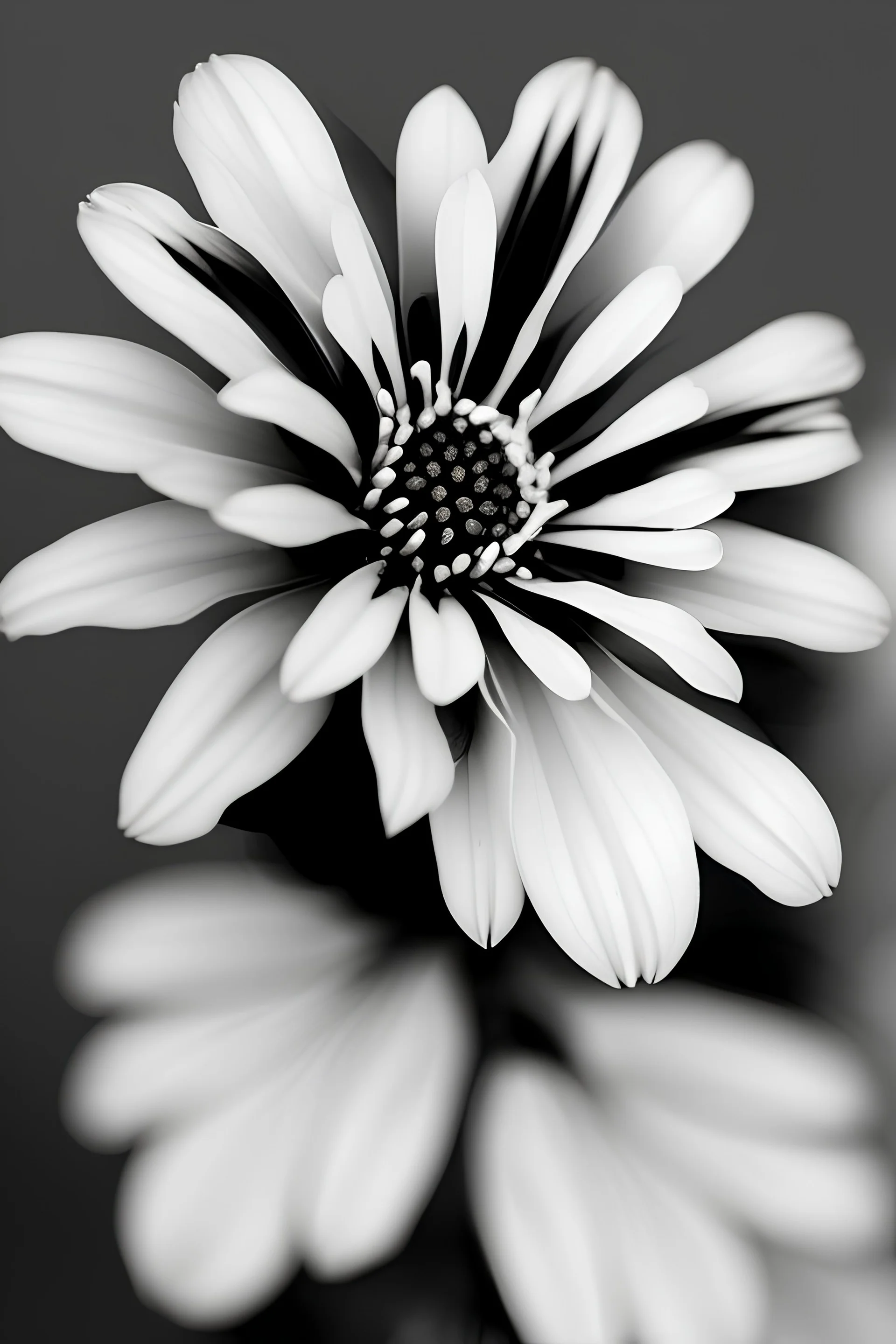 a flower using only black white and grey