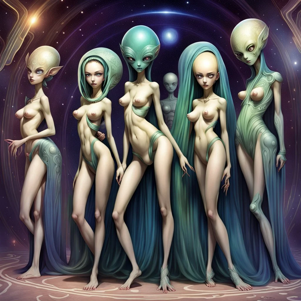 Harem of aliens.