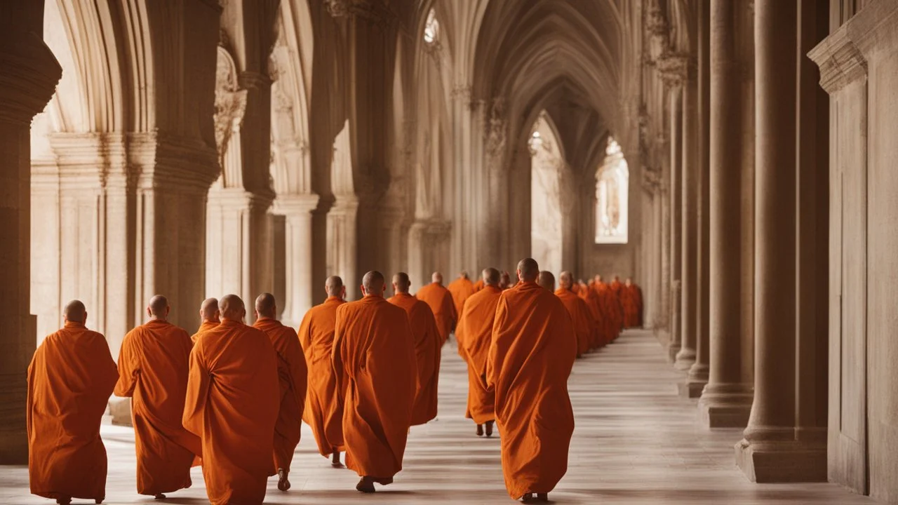 monks in cathedral