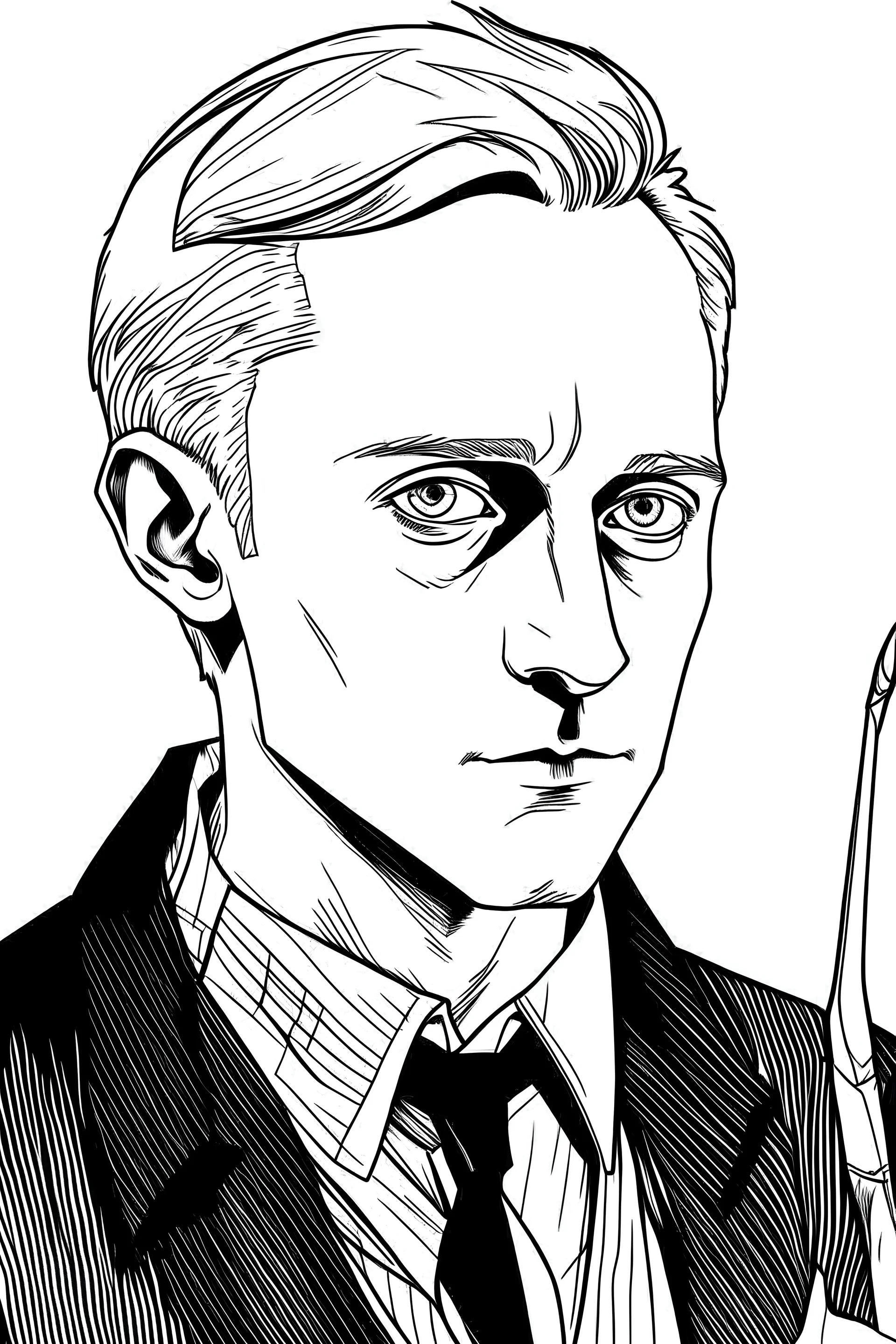 Draco Malfoy,simple,colouring page