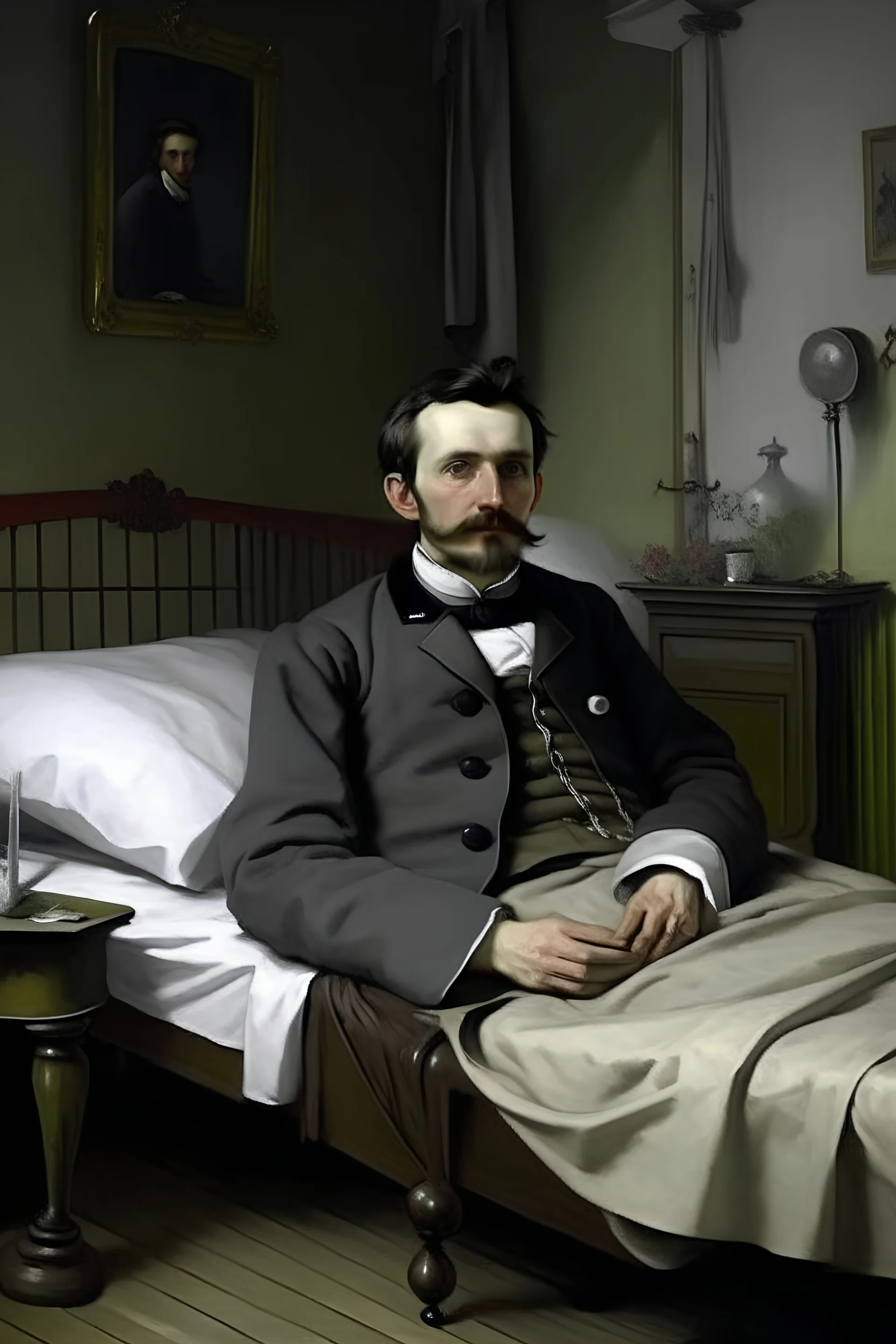 portrait of Jakob Kolletschka in a hospital in 1850 dead
