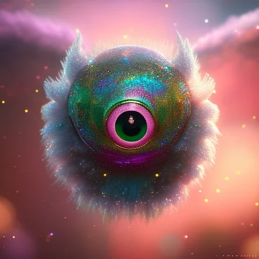 super cute fantasy creature, cute big circular reflective eyes, galactic glitter background, delicate colors, ultra detailed, smooth, light effect，vaporwave colorful, smooth, extremely sharp detail, finely tuned detail, ultra high definition, 8 k, unreal engine 5, ultra sharp focus