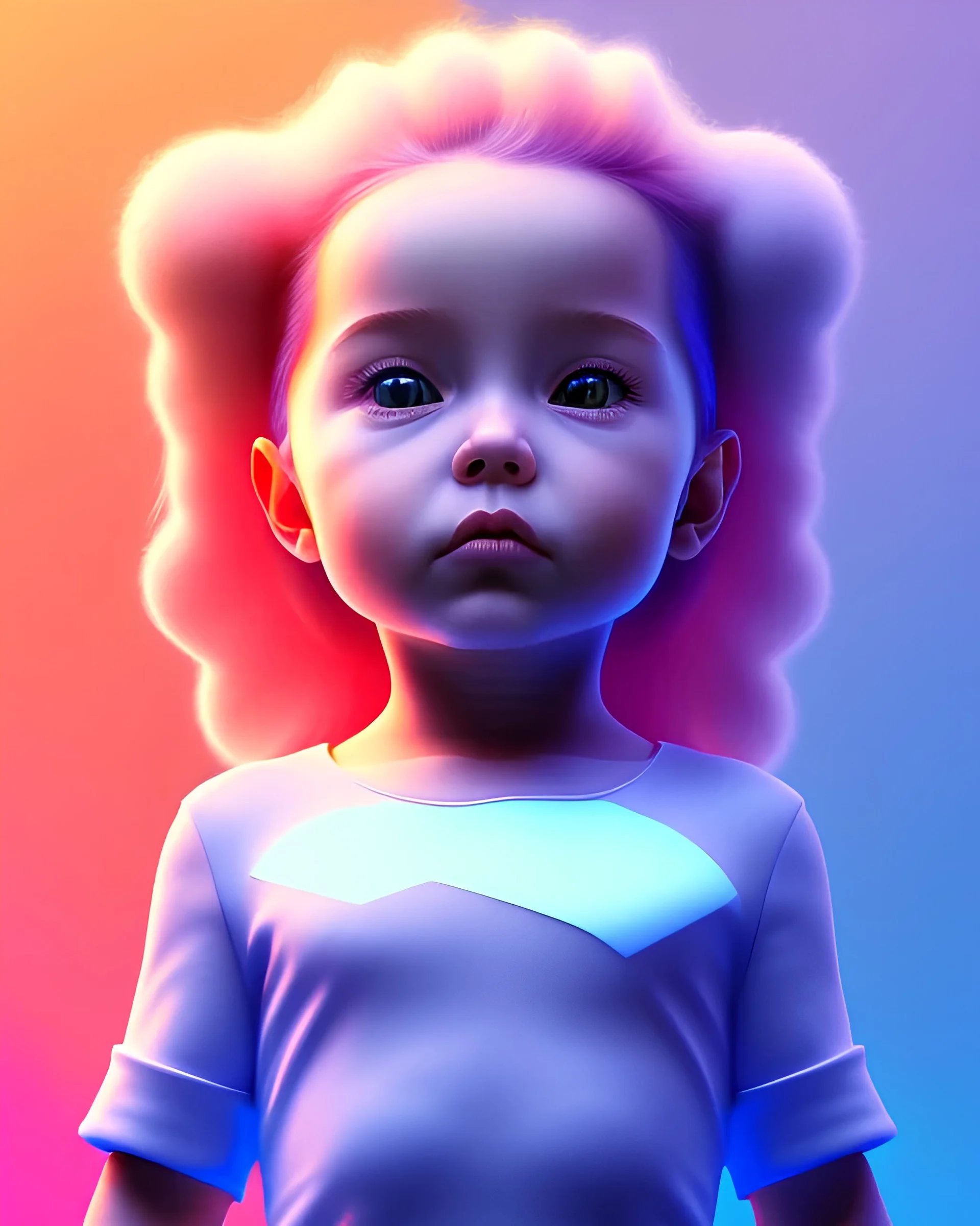 isometric clean art of super cute child, hard lighting, soft pastel gradients, high definition, 3d icon clay render, blender 3d