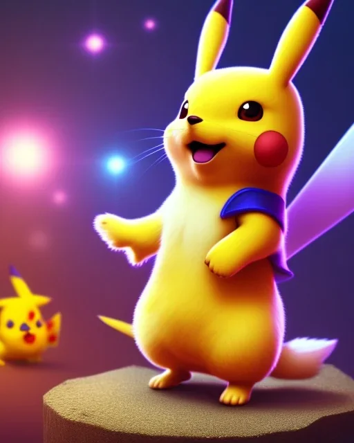 Pikachu, highly detailed, hyper-detailed, beautifully color-coded, insane details, intricate details, beautifully color graded, Cinematic, Color Grading, Editorial Photography, Depth of Field, DOF, Tilt Blur, White Balance, 32k, Super-Resolution, Megapixel, ProPhoto RGB, VR, Half rear Lighting, Backlight, non photorealistic rendering