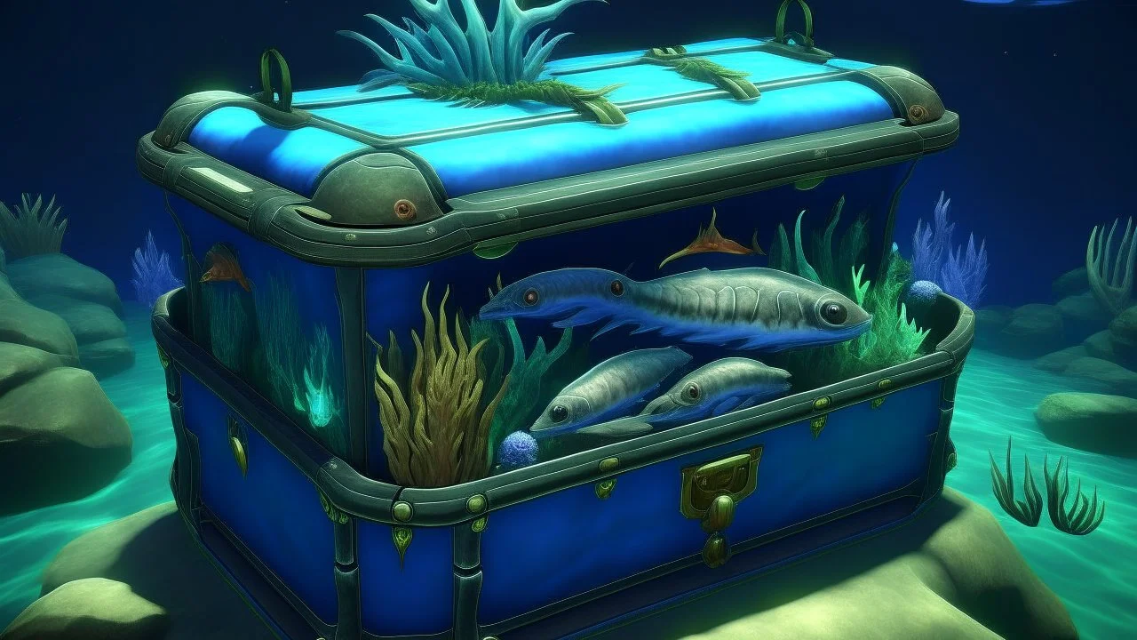 subnautica below zero, casket with a creatures from subnautica