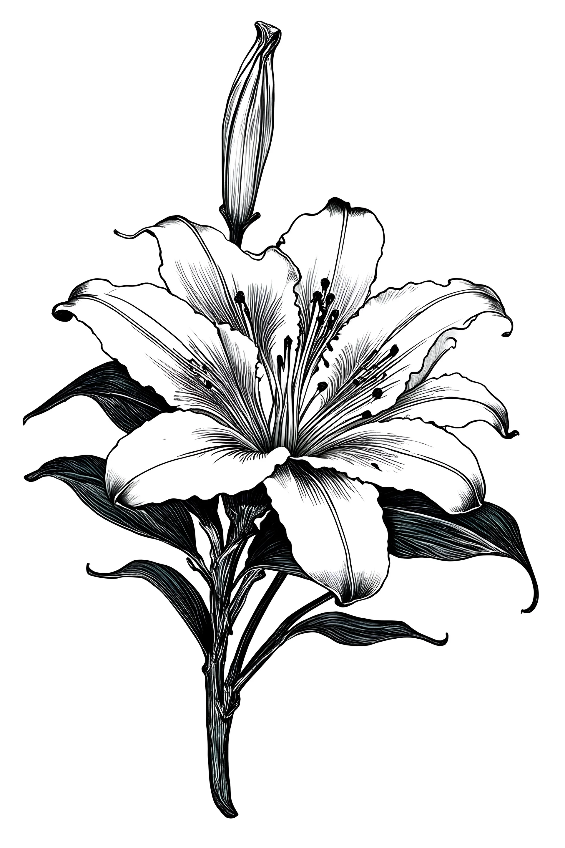 tattoo design drawing of lilys