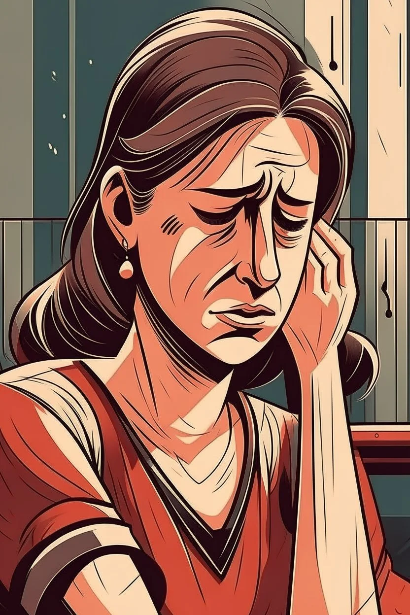 Create an illustration of a woman crying demanding justice