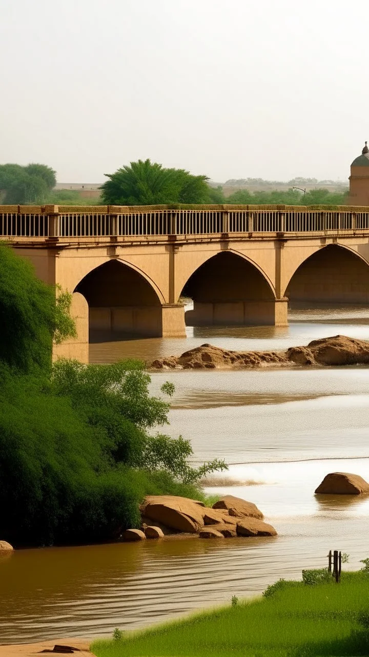 Sudan buildings, river, bridge