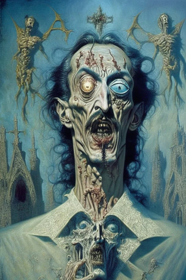 Artwork entitled "Christian Zombie Vampires Salvador Dali; surrealism; award-winning, intricate, insanely detailed, elegant