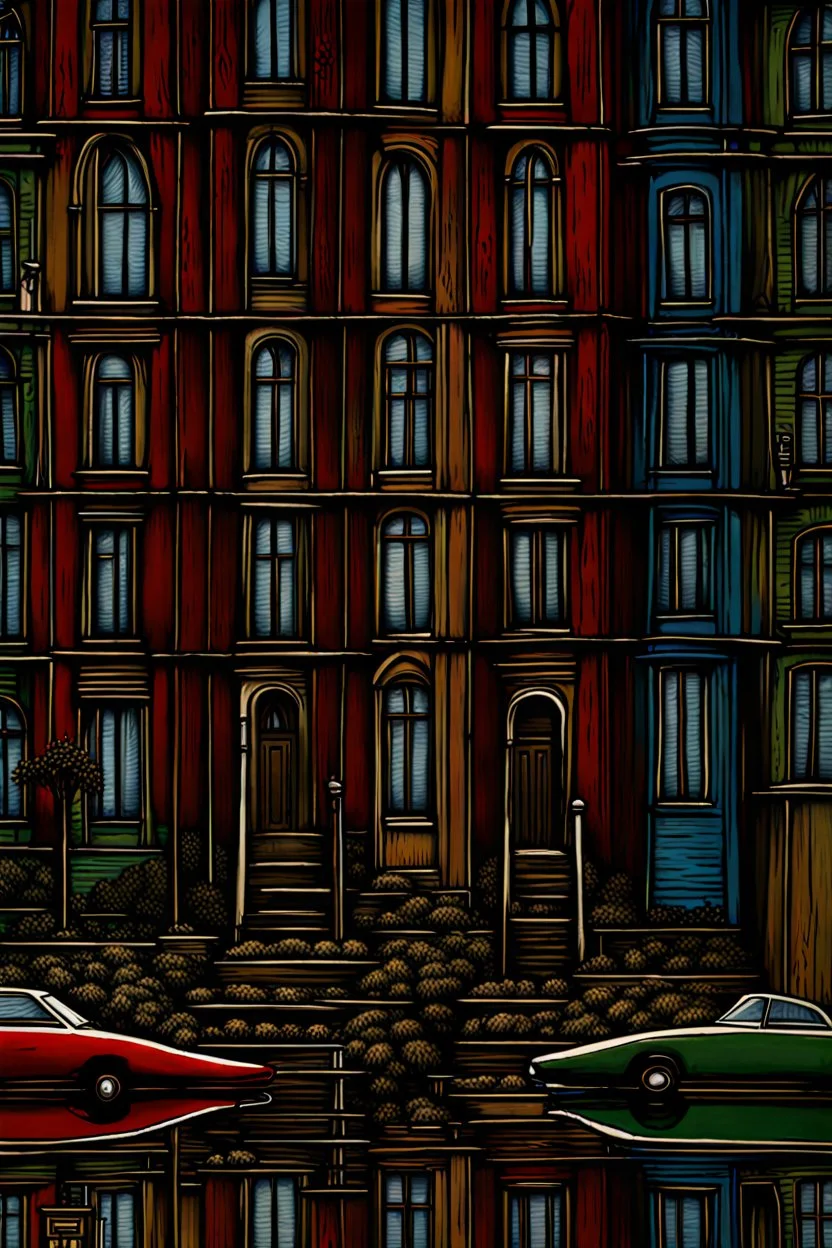 the style of Bernard Buffet Modifiers: extremely detailed intricate details beautiful fantastic view 4K 3D crisp quality Unreal Engine colourful Jacek Yerka acrylic art bernard buffet Started from image: