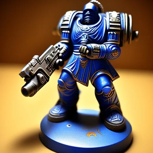 warhammer ultramarine holding a bolter