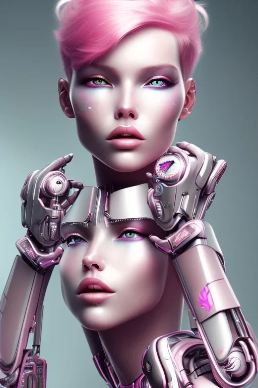 cyborg, pink hair, sexy, perfekt, real, dream