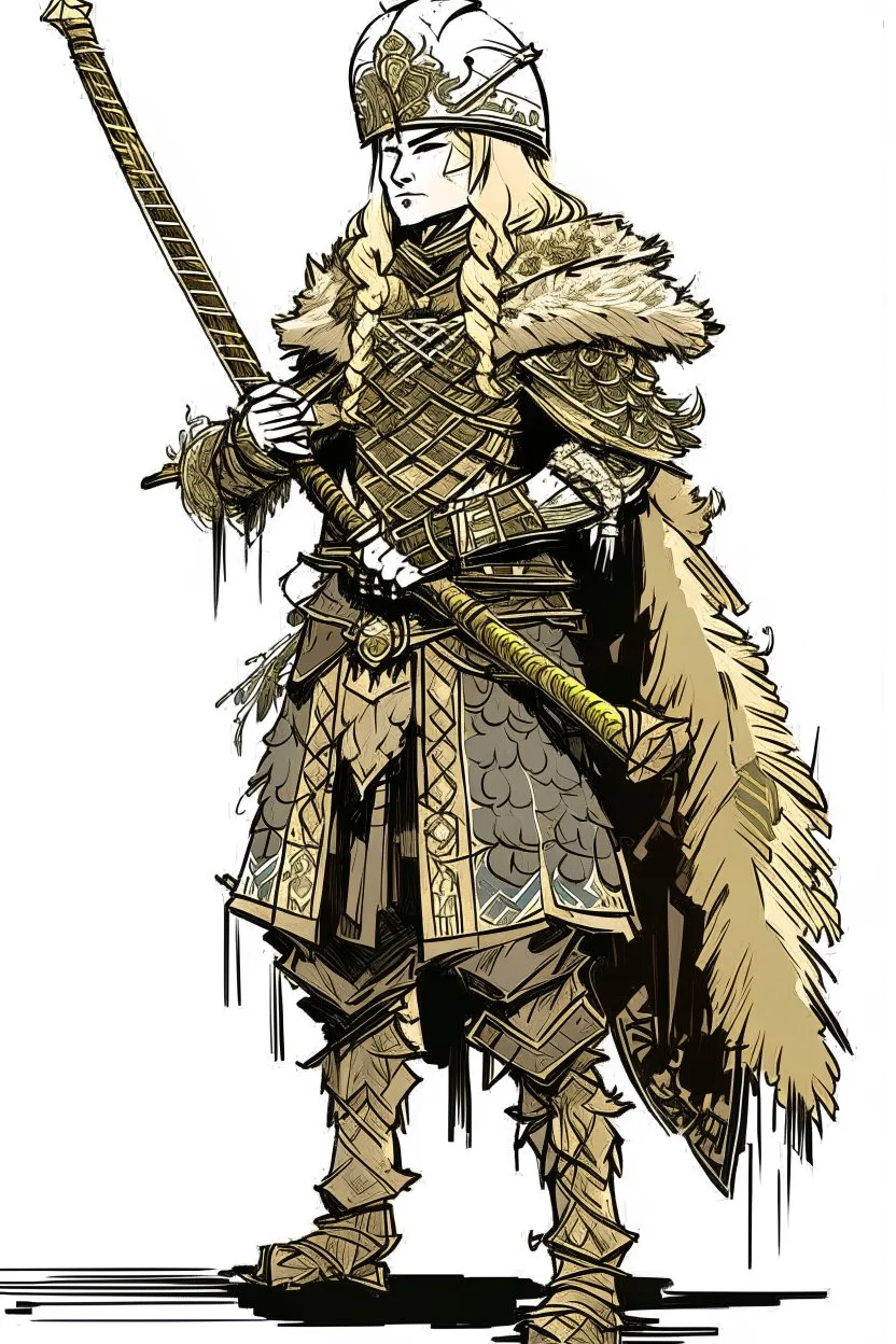 Girl Archer concept art, small head, full body, sketch, coll style