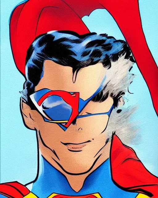 Realistic Portrait of a cat as superman in comic book style