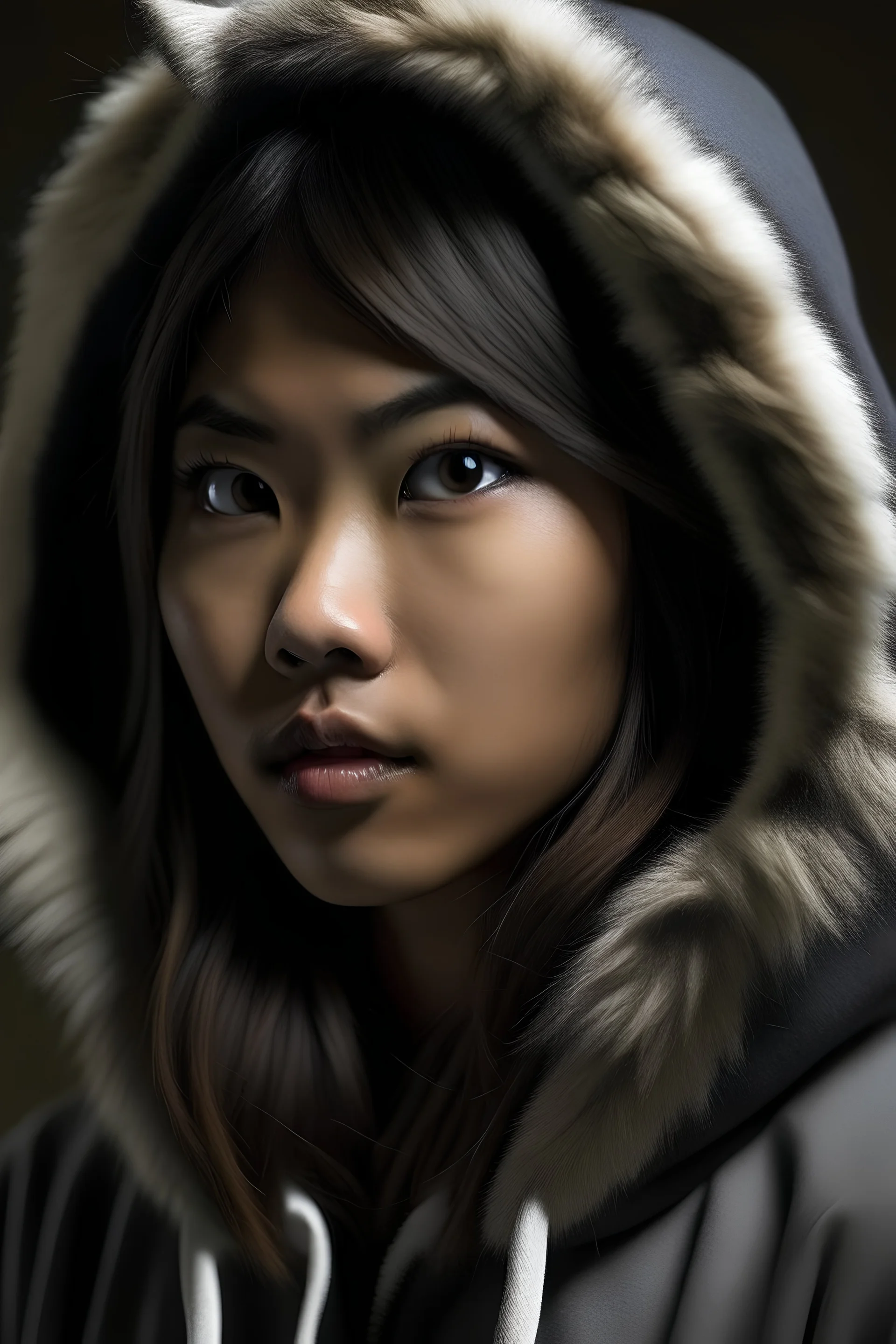 Ashton Nguyen as a wolf