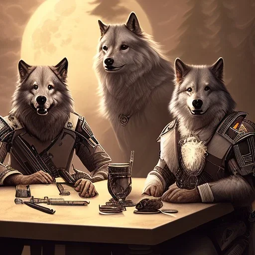 Wolfpack sitting at Table