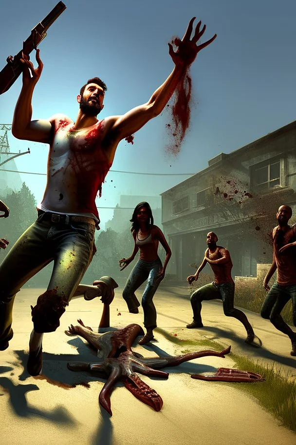 Nick from Left 4 Dead 2 on the verge of dying