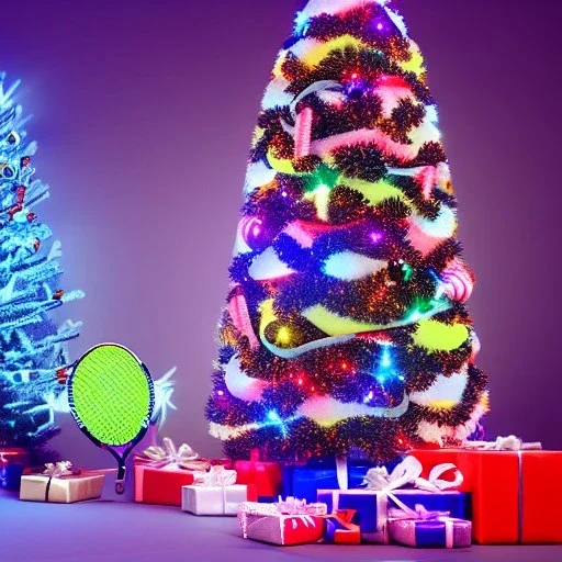 new year 2022, christmas tree, toys, HD quality, badminton sport equipment, shuttlecocks