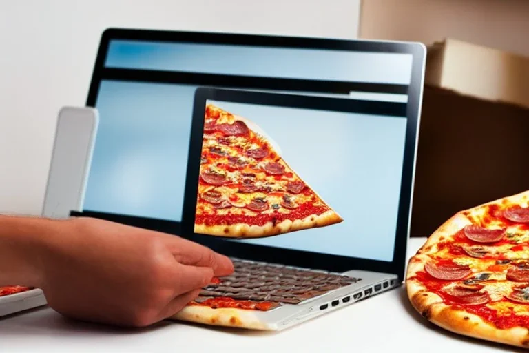 photo, computer, pizza, screen