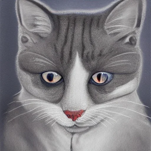 Portrait of an anthropomorphic cat