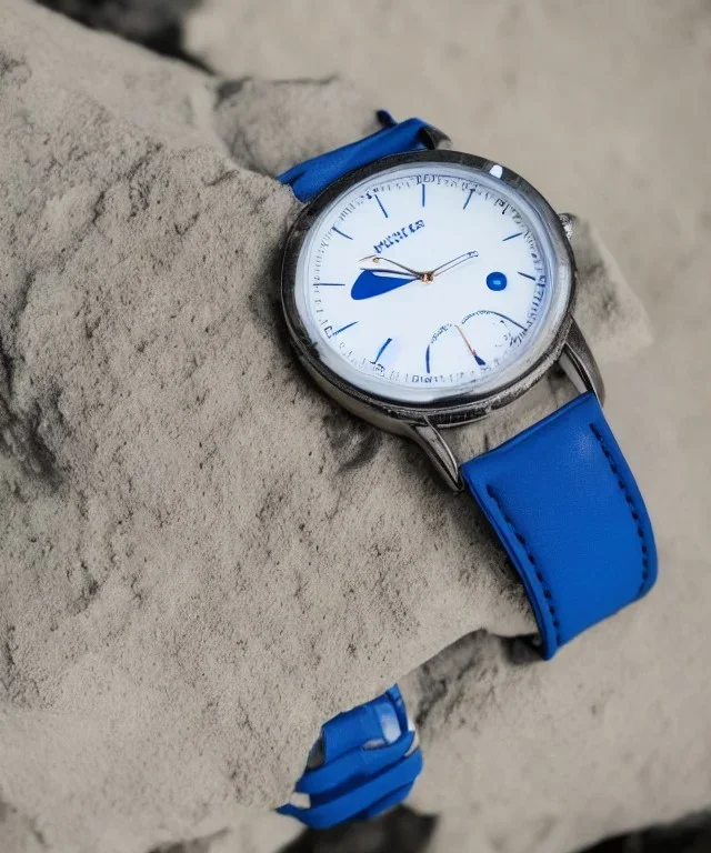 wristwatch on the moon blue