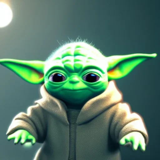 Chibi yoda, pixar 2022, modern Disney style, octane render, realistic